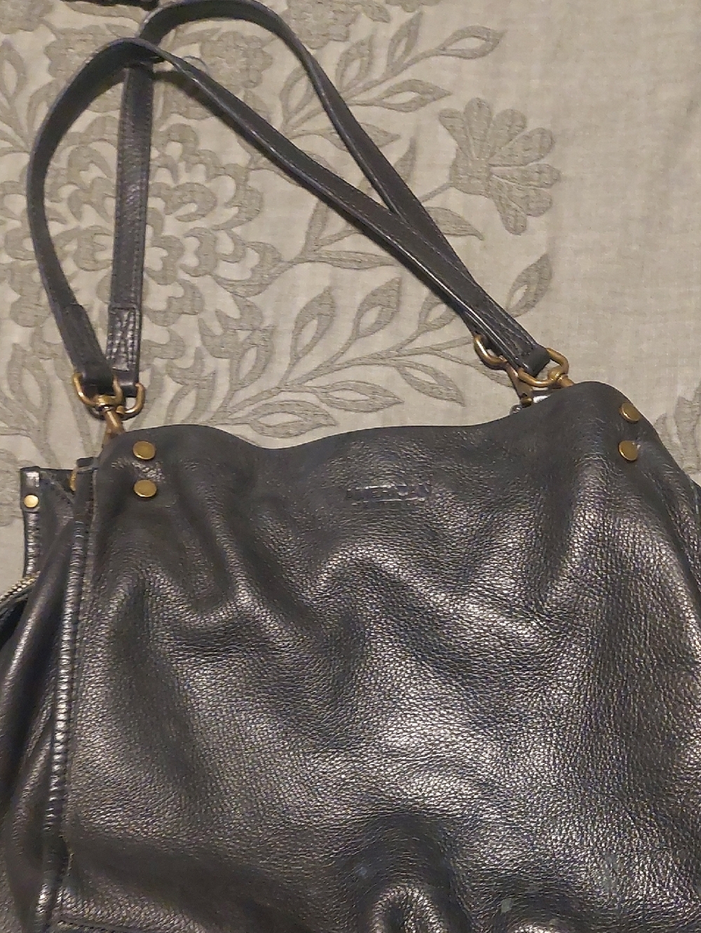 American Leather Black Leather Shoulder Bag